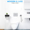 Happy Goods - WC Rolhouder met Plankje en Bakje - Zelfklevend en Boren - Zwart RVS