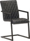 vidaXL - Eetkamerstoelen - 2 - st - echt - leer - zwart