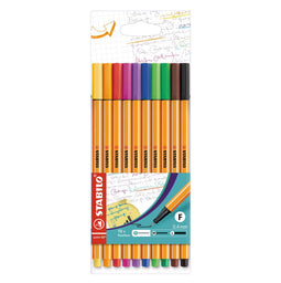 STABILO point 88 – Fineliner 0,4 mm – Kartonnen Etui - Met 10 Kleuren