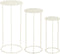 Mica Decorations Quinty Bijzettafel - Set van 3 - H70 x Ø32 cm - Metaal - Off-white