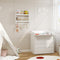 Woltu Kinderboekenplank - Wandplank - 2 open planken - 4 haken - Wit - 60 x 55 x 12 cm