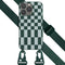 Selencia Hoesje Geschikt voor iPhone 13 Pro Hoesje Met Koord - Selencia Siliconen design hoesje met afneembaar koord - Groen / Irregular Check Green