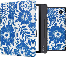 imoshion E-reader Hoesje - Geschikt voor Kobo Libra H2O - Design Slim Hard Case Sleepcover Bookcase met stand - Flower Tile