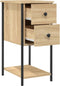 vidaXL - Nachtkastje - 32x42x70 - cm - bewerkt - hout - sonoma - eikenkleurig