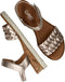 Gabor 82.759.89 - Sleehak Sandalen - Vlechtwerk - Satin Metallic Puder