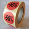Klika - Etiket rood 27mm -50% 1000/rol - 30 stuks