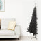 vidaXL - Kunstkerstboom - met - standaard - half - 180 - cm - PVC - zwart