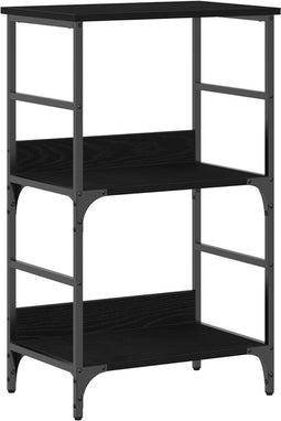 vidaXL - Boekenplank - Zwart - Eiken - 50x33x82 - cm - Geëngineerd - Hout - en - Staal