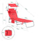 SoBuy OGS48-R - Opvouwbare Ligstoel - Verstelbare Luifel 4 Ligposities - Rood