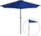 vidaXL - Balkonparasol - half - met - aluminium - paal - 270x144x222 - cm - blauw