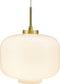Dyberg Larsen Hanglamp Arp 25 X 32 Cm E27 Opaal 25w Wit/goud