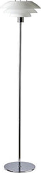Dyberg Larsen Staande Lamp Dl31 Opal 133 Cm G9 Staal 5w Wit