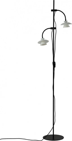 Dyberg Larsen Staande Lamp Valby Opal 160 Cm G9 Glas 5w Zwart