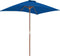 vidaXL - Parasol - met - houten - paal - 150x200 - cm - blauw
