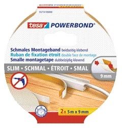 Tesa - Dubbelzijdige montagee small 5mx9mm wit