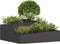 vidaXL - Tuinplanter - Zwart - 100x100x50 - cm - Staal