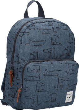 Kidzroom Animal Academy - Kinderrugzak - Krokodillen print - Blauw