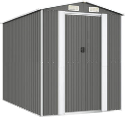 vidaXL - Tuinschuur - 192x274x223 - cm - gegalvaniseerd - staal - lichtgrijs