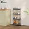 Keukentrolley met 4 Niveaus en Wielen Grijs 39 x 83,5 x 12,5 cm