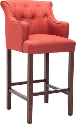 Barkruk Kaskinen Stof Antiek Donker, Rood