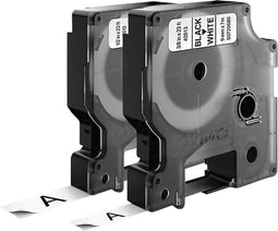 DYMO 40913, 45013 Labeltape Set van 2 stuks Tapekleur: Wit Tekstkleur: Zwart 9 mm, 12 mm 7 m
