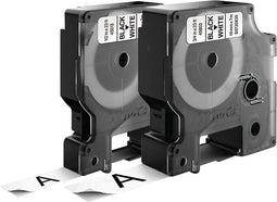 DYMO 45013 + 45803 Labeltape Set van 2 stuks Tapekleur: Wit Tekstkleur: Zwart 12 mm, 19 mm 7 m