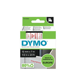 Dymo - Labele dymo 45015 d1 720550 12mmx7m rood op wit | 5 stuks