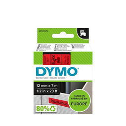 Dymo - Labele dymo 45017 d1 720570 12mmx7m zwart op rood | 5 stuks