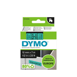 Dymo - Labele dymo 45019 d1 720590 12mmx7m zwart op groen | 5 stuks