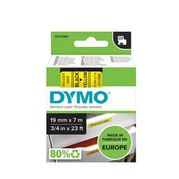 Dymo - Labele dymo 45808 d1 720880 19mmx7m zwart op geel | 5 stuks