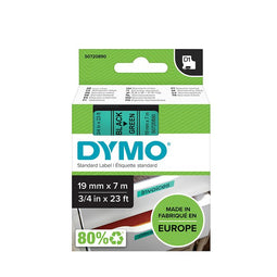 Dymo - Labele dymo 45809 d1 720890 19mmx7m zwart op groen | 5 stuks