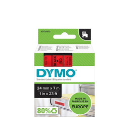 Dymo - Labele dymo 53717 d1 720970 24mmx7m zwart op rood | 5 stuks
