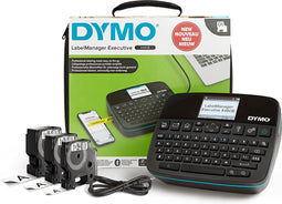 DYMO LabelManager Executive 640 CB draagbare labelprinterkit met draagtas en 3 labelcassettes | compacte QWERTZ-labelmaker | Bluetooth- & USB-connectiviteit | compatibel met DYMO D1-labels