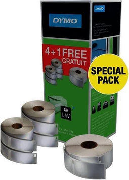 Dymo LW Labelwriter Etiketten Bundel - 4 x Grote adresetiketten + 1 x Multifunctionele etiketten