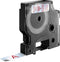DYMO originele D1 labels | Rode afdruk op transparante tape | 12 mm x 7 m | zelfklevende labels voor LabelManager labelmakers | gemaakt in Europa