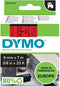 DYMO originele D1 labels | Zwarte Tekst op Rood Label | 9 mm x 7 m | zelfklevende etiketten voor de LabelManager labelmaker | gemaakt in Europa