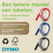 DYMO originele labeltape met reliëf | rollen van 9 mm x 3 m | Wit op rood | Zelfklevend | Voor labelmakers voor reliëfdruk | 1 stuk