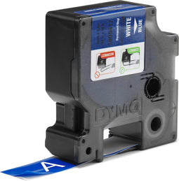 DYMO Rhino industriële Vinyl Labels | 19 mm x 5,5 m | witte afdruk op blauw | zelfklevende labels voor Rhino & LabelManager labelprinters