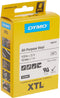 DYMO XTL multifunctionele labels van vinyl | 12 mm x 7 m | zwart op wit