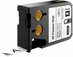 DYMO XTL multifunctionele labels van vinyl | 19 mm | zwart op wit