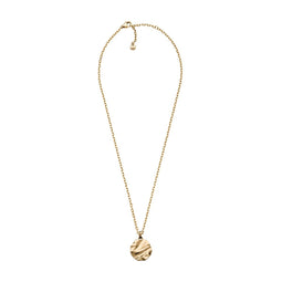 Skagen Moderne Stak - Dames Collier - Medaillon met golftextuur - Goudkleurig