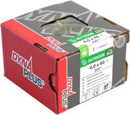 Dynaplus spaanplaatschroeven TX20 met AR-coating platkop 4.0x70/42mm - deeldraad per 200 stuks (0281.08.26201)