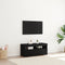 vidaXL - TV-kast - met - LED-verlichting - - - Zwart - Eiken - - - 90x35x40 - cm - - - Bewerkt - Hout