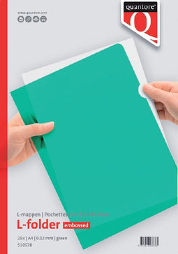 Quantore - Insteekmap L-model A4 PP 0.12mm groen 25 stuks