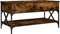 vidaXL - Salontafel - 100x50x50 - cm - bewerkt - hout - en - metaal - gerookt - eiken