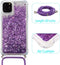 Lunso Geschikt voor iPhone 12 Pro Max - Backcover hoes met koord - Glitter Paars