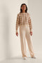 NA-KD Round Neck Knitted Sweater - Dames Trui - Biologisch katoen - Beige