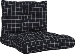 vidaXL - Palletkussens - 2 - st - ruitpatroon - oxford - stof - zwart