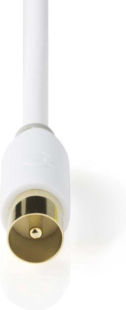 Nedis Coaxkabel - Coax Male naar Coax Male - Verguld - 75 Ohm - 2.00 m - Wit