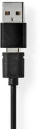Nedis CHSTU110BK - On-ear USB-headset - Opvouwbare microfoon - Zwart